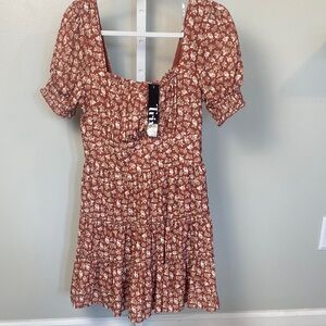 Floral Print Short Sleeve Dress size Large